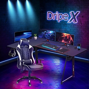 Dripex Gaming Tisch L-Form, Eckschreibtisch 160cm, L-förmiger Computertisch, Großer Ergonomischer Schreibtisch für Büro und Zuhause, Links - 2
