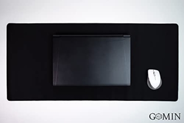 GOMIN Mauspad XXL – 900 x 400 mm Gaming Mauspad rutschfest - Vernähte Kanten - verbessert Geschwindigkeit und Präzision, Schreibtischunterlage für PC, Laptop, Homeoffice und Büro – Mousepad schwarz - 6