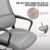 MELOKEA Schreibtischstuhl Bürostuhl Office Stuhl Höhenverstellbarer Chefsessel Kopfstütze und Armlehne, Höhenverstellung und Wippfunktion, Rückenschonend, Bis 150kg, Grau - 3