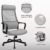 MELOKEA Schreibtischstuhl Bürostuhl Office Stuhl Höhenverstellbarer Chefsessel Kopfstütze und Armlehne, Höhenverstellung und Wippfunktion, Rückenschonend, Bis 150kg, Grau - 5