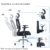 Ticova Bürostuhl Ergonomisch Schreibtischstuhl, Hoher Rücken Ergonomischer Stuhl mit Verstellbarer Lendenwirbelstütze, Kopfstütze & 3D Metallarmlehne, 130°Schaukeln Computerstuhl Bis 150kg Belastbar - 2