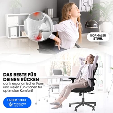 Wishing Well Living Well® Ergonomischer Bürostuhl | Schreibtischstuhl für das Arbeitszimmer, Home Office & Co | Orthopädischer Drehstuhl gegen Rückenschmerzen - 3