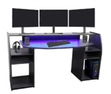 Wohnorama Gaming Tisch Schreibtisch inkl. LED RGB Beleuchtung, Setup Gamer Ablagen, Ultra Wide TV Monitor geeignet - 1