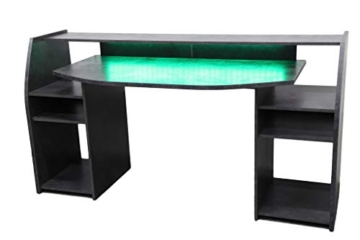 Wohnorama Gaming Tisch Schreibtisch inkl. LED RGB Beleuchtung, Setup Gamer Ablagen, Ultra Wide TV Monitor geeignet - 4