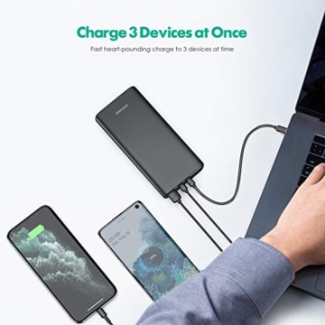 Charmast Powerbank PD 65W 23800mAh Power Delivery USB C Externer Akku Quick Charge 3.0 Ladegerät kompatibel mit Laptop MacBook Pro,Dell XPS,Lenovo,iPhone 11/XS/X/XR,Huawei,Samsung,mehr Smartphone - 4
