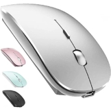 Kabellose Bluetooth Maus für MacBook Pro/Air/Mac/iPad/Laptop/Desktop/Mac/PC/Computer/Telefon - Tragbare schlanke, leise Büromäuse mit USB-C-Adapter 2,4 GHz -Mäuse Kabellos (Silber) - 1