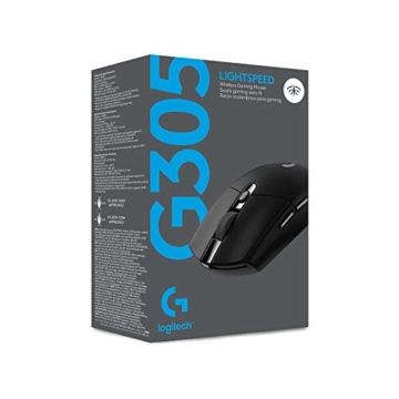 Logitech G305 LIGHTSPEED kabellose Gaming-Maus mit HERO 12K DPI Sensor, Wireless Verbindung, 6 programmierbare Tasten, 250 Stunden Akkulaufzeit, Leichtgewicht, PC/Mac - Schwarz - 9