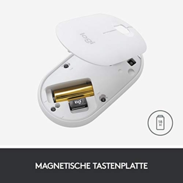 Logitech M350 Pebble Kabellose Maus, Bluetooth und 2.4 GHz Verbindung via Nano USB-Empfänger, 18-Monate Akkulaufzeit, 3 Tasten, Leises Klicken und Scrollen, PC/Mac/iPadOS - Grafit/Schwarz - 7
