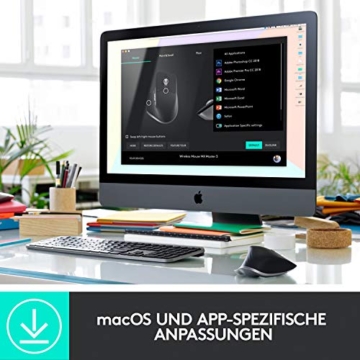 Logitech MX Master 3 for Mac – Fortschrittliche kabellose Maus, ultraschnelles Scrollen, ergonomisches Design, 4000 DPI, USB-C, Bluetooth, kompatibel mit MacBook Pro, Macbook Air, iMac, iPad - Grau - 11