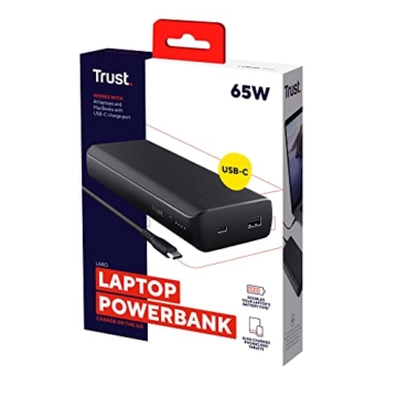 Trust Laro Powerbank 65W 20000mAh, Power Bank mit Schnellladefunktion, Power Delivery, Quick Charge 3.0, Mit USB-C Kabel, für Laptop/MacBook/MacBook Pro/MacBook Air Switch - 10