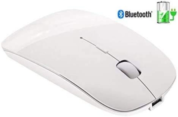 Tsmine Maus Bluetooth Schlanke Wiederaufladbare Bluetooth Maus Kabellos Mäuse für Notebook, PC, Laptop, Computer, Windows Android Tablet, iMac MacBook Air/Pro - Weiß - 2