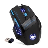 Zelotes Kabellose Maus Wireless Mouse, 2.4 GHz 7 Tasten 2400dpi LED Optische Gaming Gamer Maus,USB Schnurlos Mäuse für Notebook, PC, Mac, Laptop (schwarz) - 1