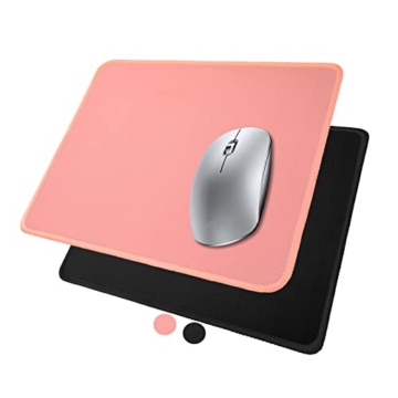 2 Packs Mauspad Schwarz & Pink - 26x21x0.2cm Mouse Pad mit Anti-Rutsch Gaming Mousepad Mous Pad mit Vernähte Kanten Mauspad für Computer und Laptops - 1