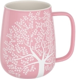 amapodo Kaffeetasse - Kaffeebecher Porzellan - Kaffee Tasse groß 600ml - Geschenke für Frauen - Jumbotasse - XXL Bürotasse Rosa - 1