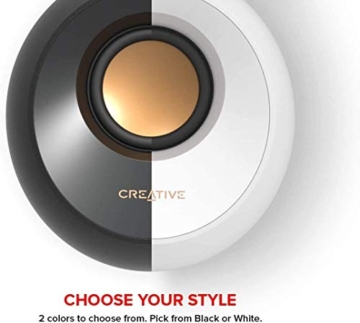 Creative Pebble - 2.0 USB-betriebene Desktop-Lautsprecher (Weiß) - 7