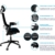 Ergotopia® NextBack | Ergonomischer Bürostuhl gegen Rückenschmerzen | Mit integrierter Lordosenstütze | Zusätzliche Kopfstütze gegen Nackenschmerzen (Schwarz) - 4
