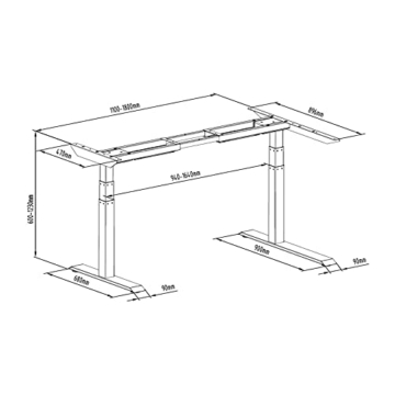 Flexispot E3LB Gaming Tisch (180 x 120 cm) | Großer Ergonomischer Schreibtisch für Büro und Zuhause | höhenverstellbar mit 2 Motoren und 3-Fach Beine (Schwarz) - 3