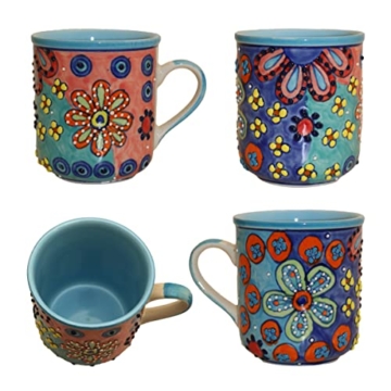Gall&Zick XXL Tasse Kaffeetasse Teetasse Geschirr Keramik Bemalt Bunt Groß Set/2 - 4