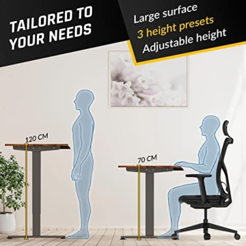 KLIM K120E Standing Desk + Höhenverstellbarer Schreibtisch 120 x 60 cm + Schreibtisch Höhenverstellbar Elektrisch mit Langlebigen Materialien + Einfache Installation + NEU 2022 (Walnuss) - 3