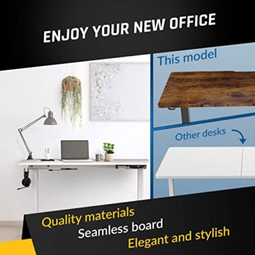 KLIM K120E Standing Desk + Höhenverstellbarer Schreibtisch 120 x 60 cm + Schreibtisch Höhenverstellbar Elektrisch mit Langlebigen Materialien + Einfache Installation + NEU 2022 (Walnuss) - 4