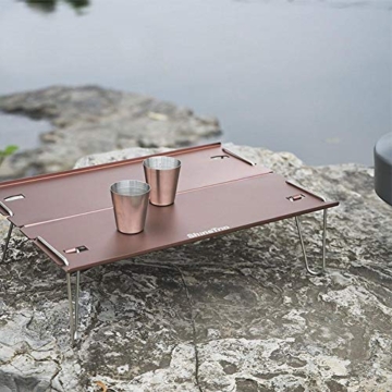 N/Z Camping Tisch Klappbare kleine Aluminiumlegierung Tragbarer Picknicktisch Outdoor Mini Esstisch Backpacker Tisch Leichter Laptop Tablett Schreibtisch - 7