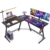 ODK Gaming Tisch L Form, Gaming Schreibtisch, L-förmiger Computertisch, Eckschreibtisch mit großem Monitorständer und Aufbewahrungstasche, platzsparender Bürotisch, Schwarz - 1