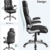 SONGMICS Bürostuhl, ergonomischer Drehstuhl, mit klappbaren Armlehnen, Nylon-Sternfuß, Tragfähigkeit 150 kg, schwarz OBG65BK - 7
