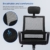 T-THREE.Verstellbare Kopfstütze Bürostuhl ergonomischer Netzdrehstuhl Bürostuhl Lendenwirbelstütze höhenverstellbar 360° Drehfunktion Netzrückenlehne, geeignet für Home Office（Schwarz） - 4