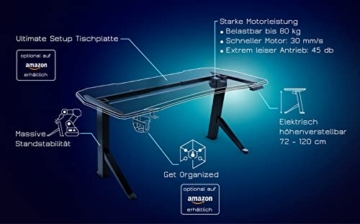 Tischgestell höhenverstellbar elektrisch, höhenverstellbarer Schreibtisch Gestell, Gaming Tisch höhenverstellbar schwarz - Ultimate Setup® - 6