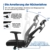 Aiidoits Bürostuhl ergonomisch, Schreibtischstuhl mit Verstellbarer Kopfstütze, Armlehne und Lendenwirbelstütze, Höhenverstellung und Wippfunktion bis 135°Mesh Office Chair, bis 200kg Belastbar - 5