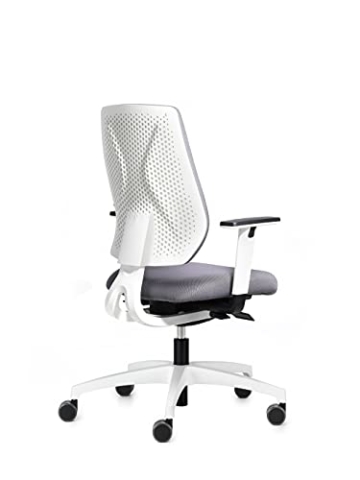 Dauphin Speed-o Comfort, ergonomischer Bürostuhl für das Homeoffice, höhenverstellbare Armlehnen, automatische Gewichtsanpassung (weiß | grau) - 4