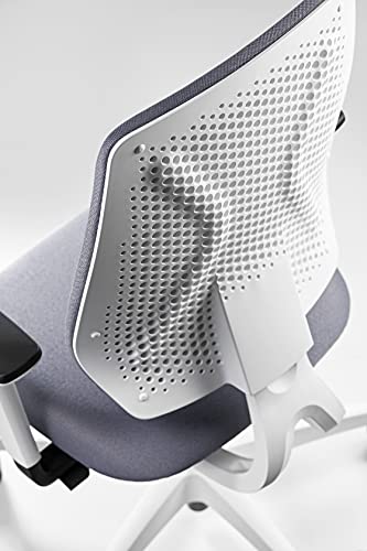Dauphin Speed-o Comfort, ergonomischer Bürostuhl für das Homeoffice, höhenverstellbare Armlehnen, automatische Gewichtsanpassung (weiß | grau) - 5