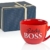 Faszination Wohnen Tasse groß Porzellan 600 ml Jumbotasse bunt XXL Jumbobecher Rot Kaffeebecher Kaffeetasse Suppentasse Lady Boss im Geschenkkarton - 2