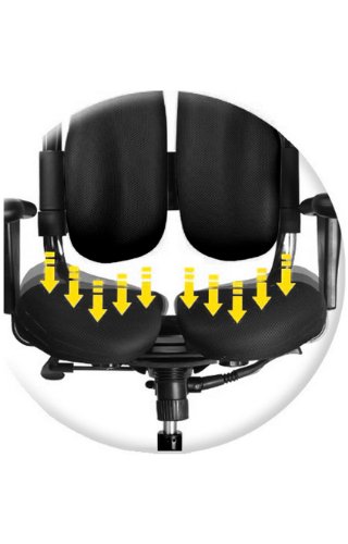 HARASTUHL® - Bürostuhl ergonomisch - NIE 01 - gesundes & langes Sitzen bis zu 12H - INNOVATIVER ergonomischer Bürostuhl - Office Chair - von 1,50m bis 1,95m - Druckentlastung der Bandscheiben (Black) - 3