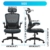 KERDOM Bürostuhl Ergonomisch, Atmungsaktiver Schreibtischstuhl mit Verstellbarer Kopfstütze, Armlehnen,Drehstuhl Wippfunktion bis 135°, Chefsessel aus Mesh - 6