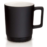 Mahlwerck Softpad Tasse Schwarz mit SoftTouch, Große Porzellan-Kaffeetasse in matt Schwarz mit schwarzen SoftPad, 350 ml - 1