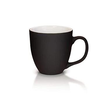 Mahlwerck XXL Jumbotasse, Große Porzellan-Kaffeetasse mit Matter Soft-Touch Oberfläche, in matt schwarz, ca. 400-450ml - 1