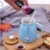Sharemee - Niedliche Katze Keramikbecher mit Löffel und dreidimensionalem Kitty Holzdeckel, Kaffeetasse, Teetasse, Milchbecher für Gegenwart, blau 450ml/15oz - 4