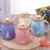 Sharemee - Niedliche Katze Keramikbecher mit Löffel und dreidimensionalem Kitty Holzdeckel, Kaffeetasse, Teetasse, Milchbecher für Gegenwart, blau 450ml/15oz - 7