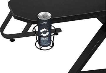 Speedlink SCARIT Gaming Desk - Gaming-optimierter Schreibtisch mit Z-Shape, Kabelmanagement, Headset- und Getränkehalter für zu Hause/Büro, schwarz - 4