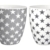 VonBueren 2 x XXL Kaffeetasse Sterne in grau/weiß | ca. 12 cm | Fassungsvermögen ca. 600 ml - 2