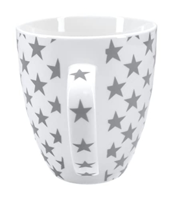 VonBueren 2 x XXL Kaffeetasse Sterne in grau/weiß | ca. 12 cm | Fassungsvermögen ca. 600 ml - 5