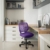 Yaheetech Schreibtischstuhl Drehstuhl Bürostuhl mit Rücklehne ohne Armlehnen Arbeitsstuhl höhenverstellbar für’s Büro oder Home-Office 50 x 55 x 79 cm Lila - 2