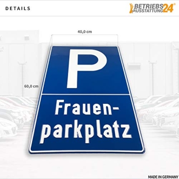 Betriebsausstattung24® Geprägtes Parkplatzschild aus Aluminium | BxH 40,0 x 60,0 cm | Frauenparkplatz - 2