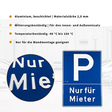 Betriebsausstattung24® Geprägtes Parkplatzschild aus Aluminium | BxH 40,0 x 60,0 cm | Mieterparkplatz - 3