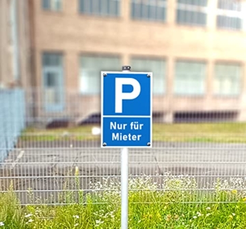 FLAGLY Premium Schild Parken nur für Mieter 30x20cm aus 3mm Alu Dibond inkl. Bohrungen MADE IN GERMANY - stabiles Hinweisschild / Warnschild, wetterfest & UV-beständig - 2