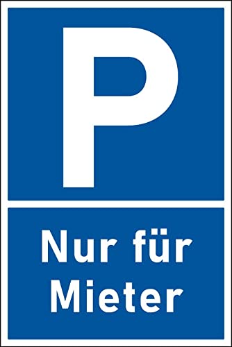 FLAGLY Premium Schild Parken nur für Mieter 30x20cm aus 3mm Alu Dibond inkl. Bohrungen MADE IN GERMANY - stabiles Hinweisschild / Warnschild, wetterfest & UV-beständig - 4