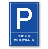 Grafinger Parkplatzschild "Parken Nur für Mieter*innen" | 20 x 30 cm | 3mm starkes Kunststoffschild mit UV-Schutz | Made in Germany - 1