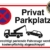 Großes Schild Privat Parkplatz | Alu 42 x 30 cm | Unberechtigt parkende Fahrzeuge werden kostenpflichtig abgeschleppt! weiß | stabiles Alu Schild mit UV-Schutz | Privat Parkplatzschild | Dreifke® - 1