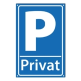Hochwertiges Schild aus Alu-Dibond mit UV-Schutzlackierung " PRIVATPARKPLATZ " 200 x 300 mm rechteckig | Parkverbot | Parken Verboten | Hinweisschild blau weiß mit Lochbohrung - 1